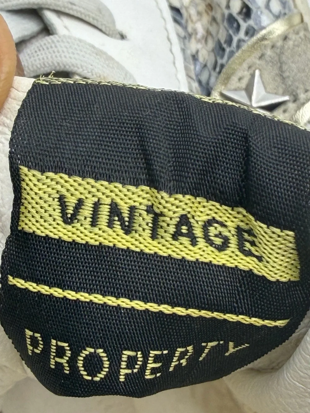 Vintage Havana Fay Snake  Embossed High Top Sneakers